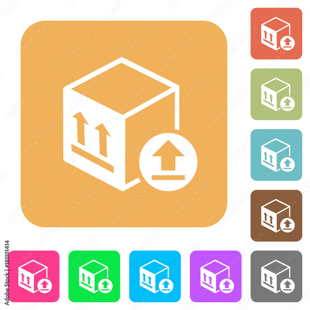 Package delivery rounded square flat icons Package delivery rounded square flat icons