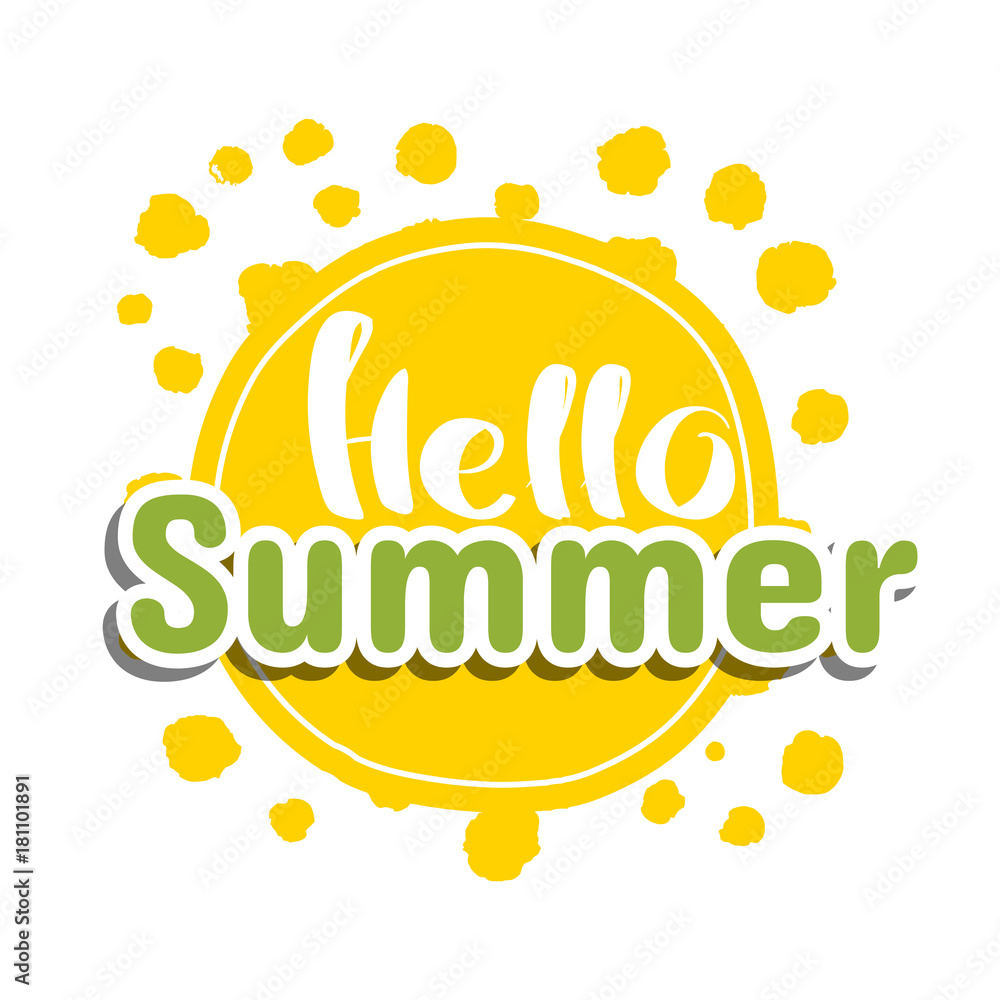 Hello Summer on color circle. Hello Summer on color circle.