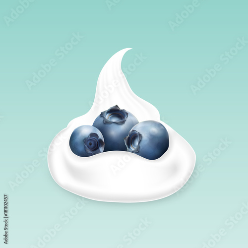 Whipped cream with blueberries