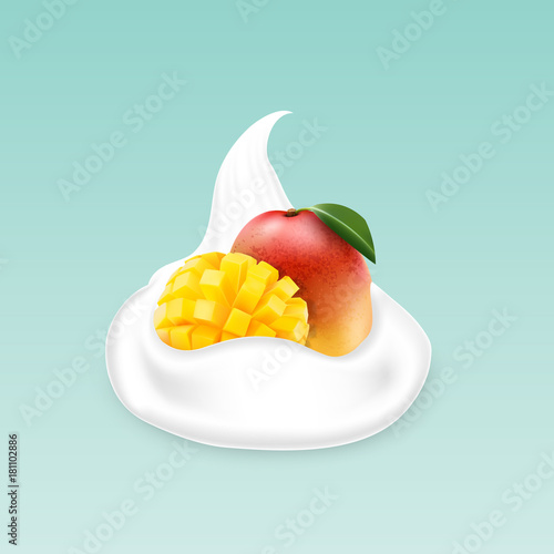 Whipped cream with mango