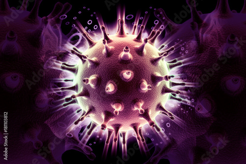 3d rendered Virus isolated on color background