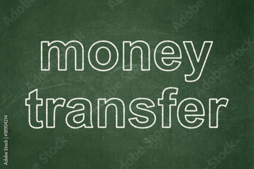 Business concept: text Money Transfer on Green chalkboard background