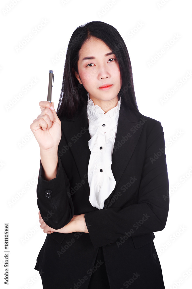 business woman thinking isolated on white background business woman thinking isolated on white background