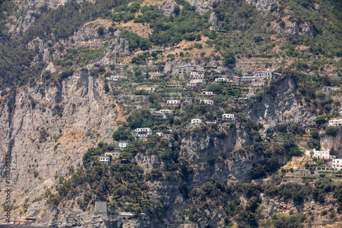 Exclusive villas and hotels on the rocky coast of Amalfi. Campania. Italy © wjarek