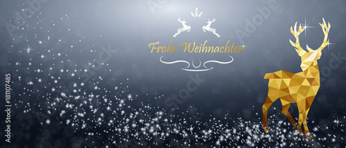 Weihnachten Rentier - Gold/Blau DE