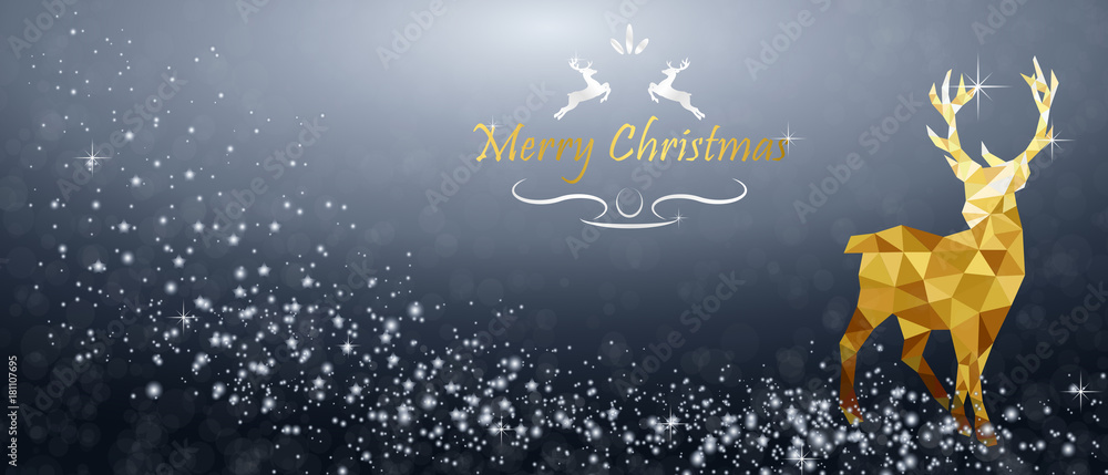 Weihnachten Rentier - Gold/Blau EN Weihnachten Rentier - Gold/Blau EN
