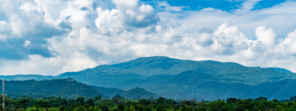 Mountain with dark cloud on Blue sky Mountain with dark cloud on Blue sky