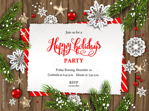 Holiday card christmas template