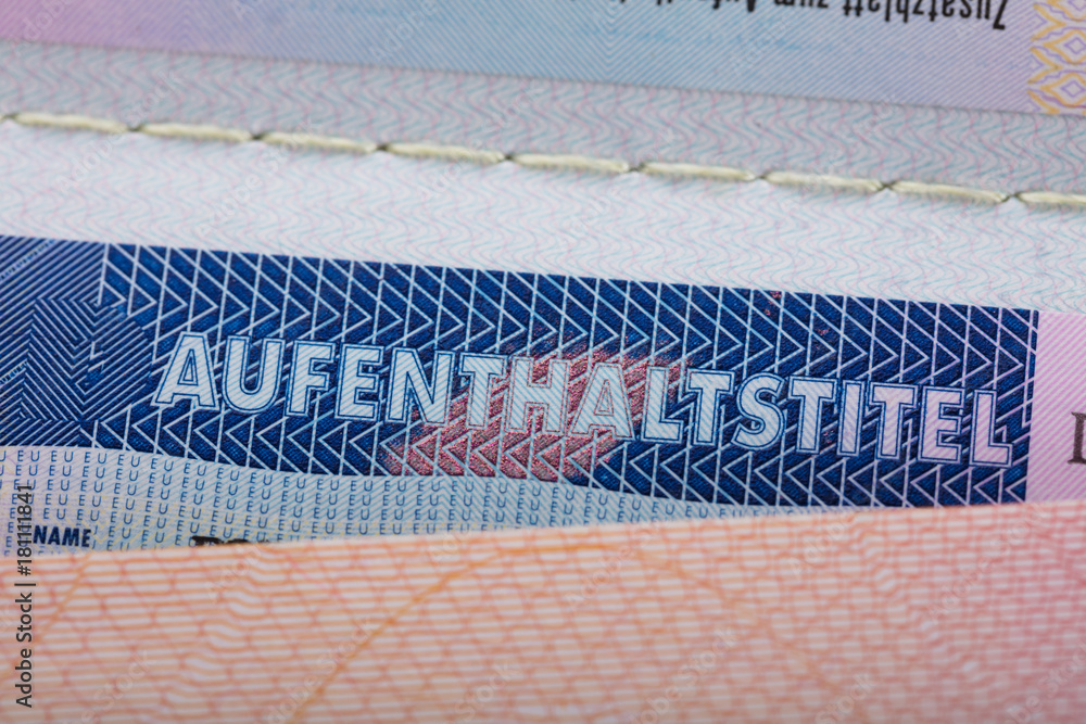 Aufenthaltstitel Text On Passport Stock Photo Adobe Stock