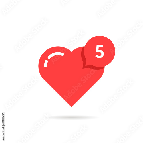 red heart like simple notification