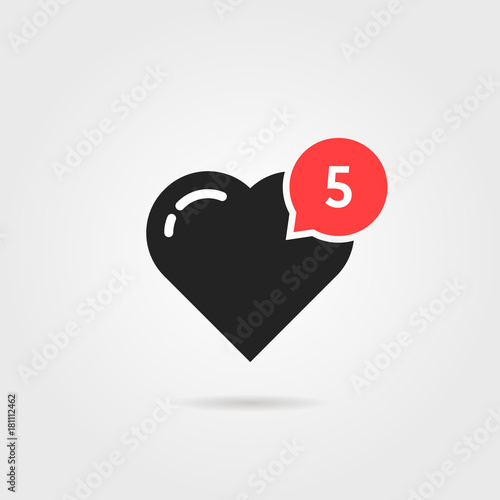 simple heart like red notification