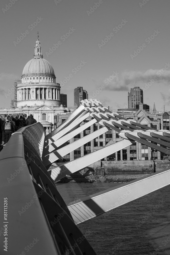 St Paul's Cathedral from Millennium Bridge, London