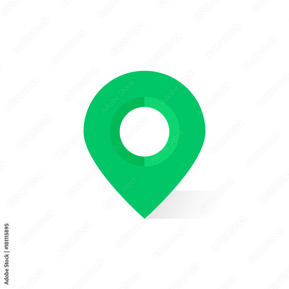 simple green map pin with shadow simple green map pin with shadow
