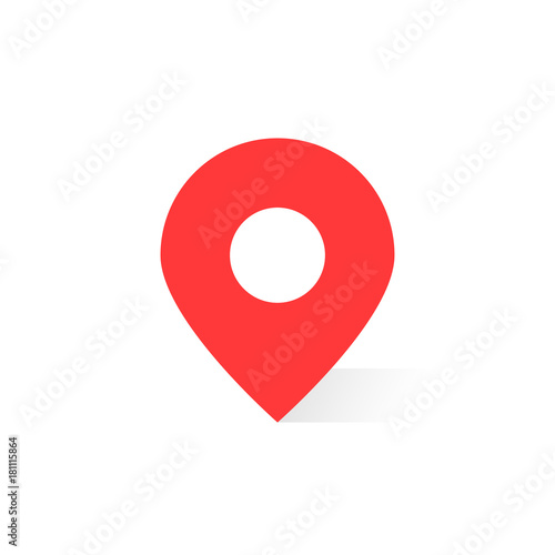 simple red map pin with shadow