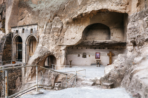 Church and chapel in Vardzia cave city-monastery in the Erusheti Mountain, Georgia