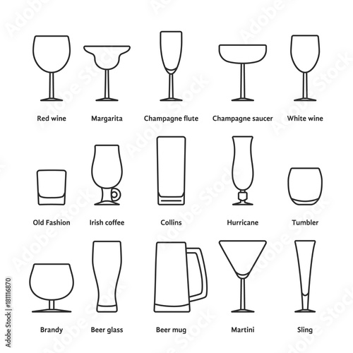 pack of different thin line stemware