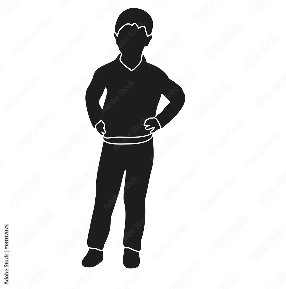 vector, isolated volumetric silhouette boy vector, isolated volumetric silhouette boy