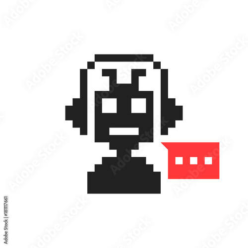 pixelart chatbot like hotline service