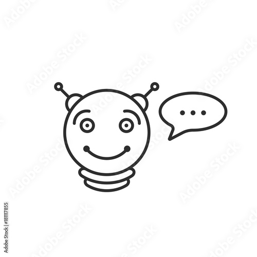 round thin line chatbot icon