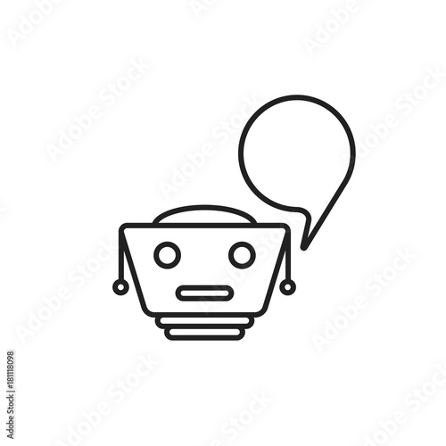thin line black chatbot logo