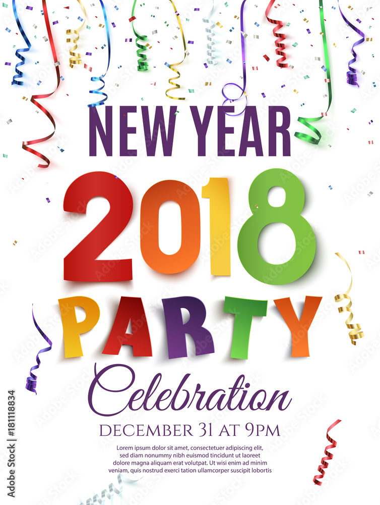 New Year 2018 party poster.