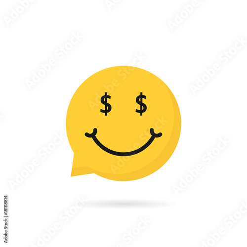 wealthy emoji speech bubble logo