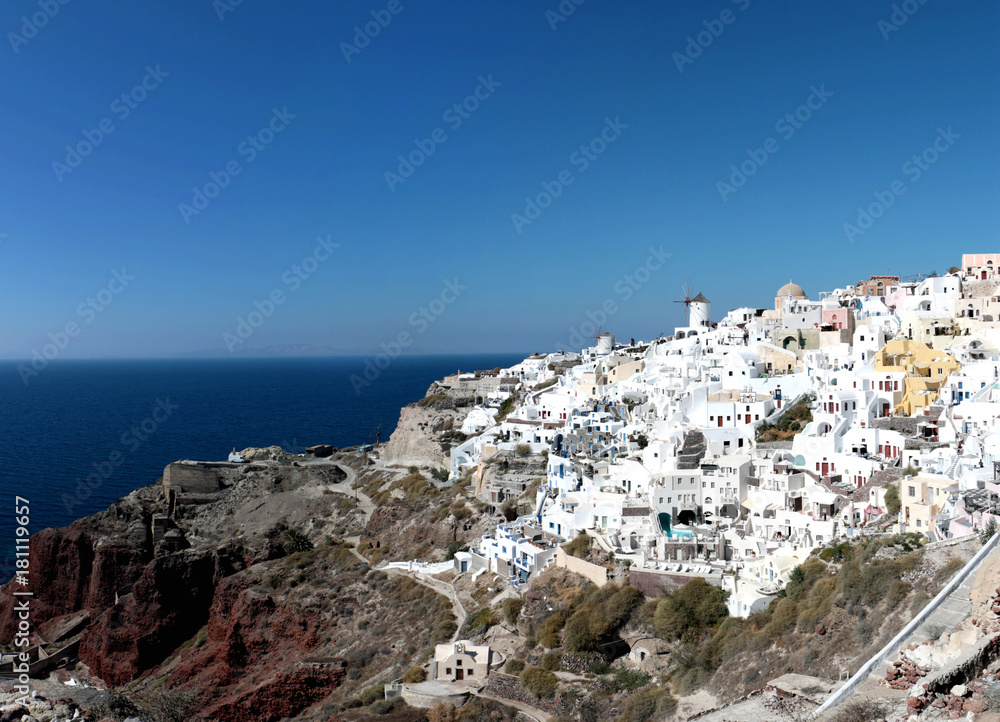 amazing panoramic view of Oia Santorini Greece amazing panoramic view of Oia Santorini Greece