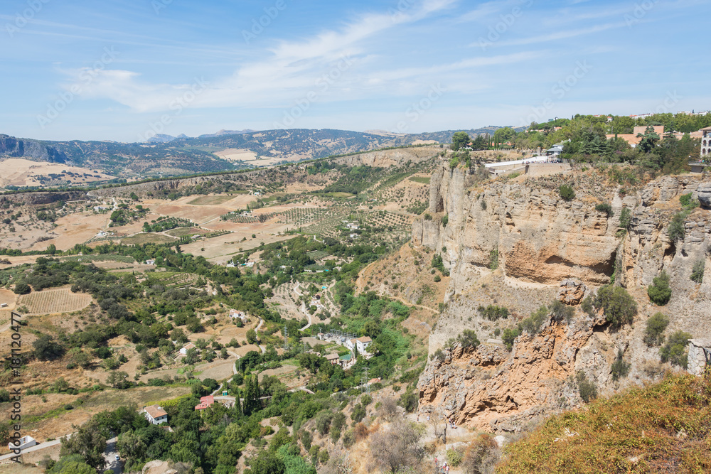 View on the rocks of the city of Ronda