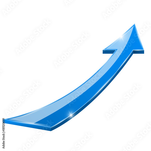 Moving up blue shiny arrow