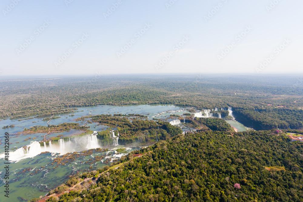 Fototapeta premium Iguazu falls helicopter view, Argentina