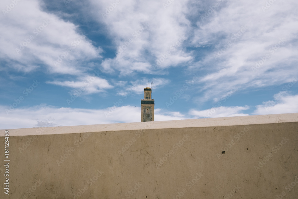 Minaret in the city of Fez, Morocco