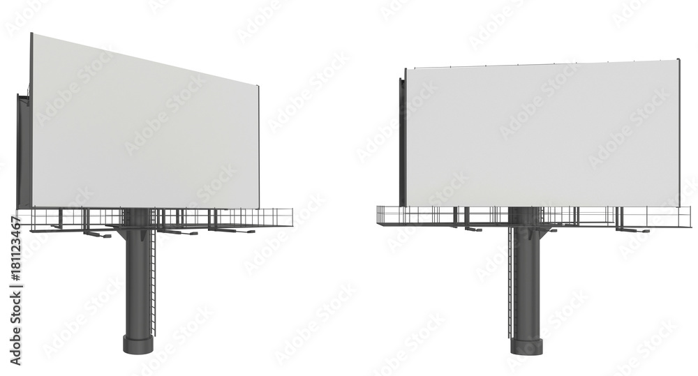 Obraz premium Set Blank big billboard. Mockup for your advertisement and design. 3d rendering
