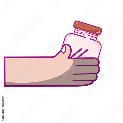 hand with crystal jar to save things