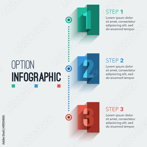 rectangle option infographic, abstract number illustration infographics, flat design colorful template for layout, presentation, web design, business step options, banner, background