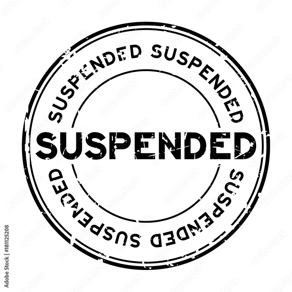 Grunge black suspended round rubber seal stamp on white background Grunge black suspended round rubber seal stamp on white background