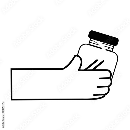 contour hand with crystal jar to save things