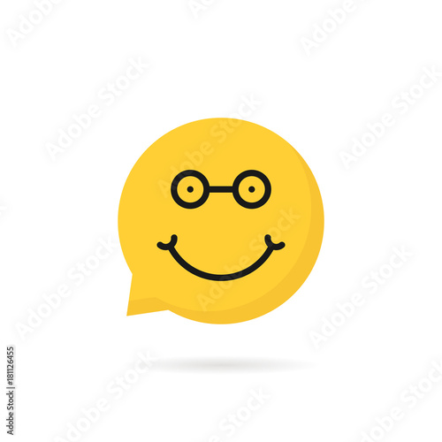 nerdy emoji speech bubble logo photo