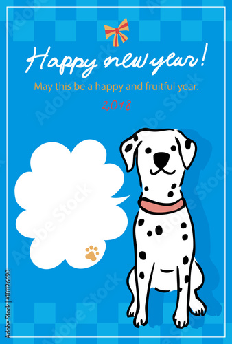 犬　年賀状　デザイン　イラスト　ダルメシアン