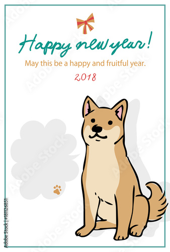犬　年賀状　デザイン　イラスト