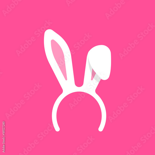 bent white bunny ears mask