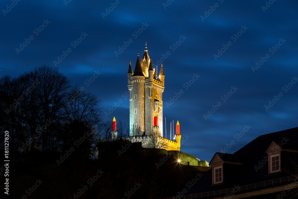 wilhelmsturm tower dillenburg germany in the evening