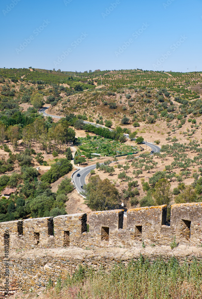 The wall of the old town of Mertola.  Baixo Alentejo. Portugal