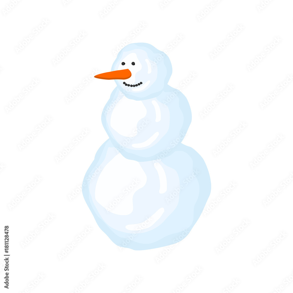 Naklejka Snowman isolated. Christmas new year vector illustration