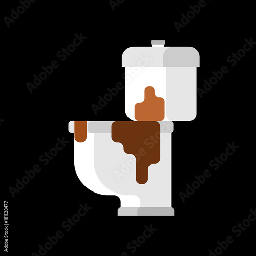 Dirty toilet and shit. filthy WC isolated. Vector illustration