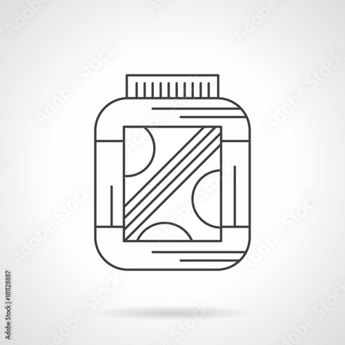 Amino protein supplement flat line vector icon