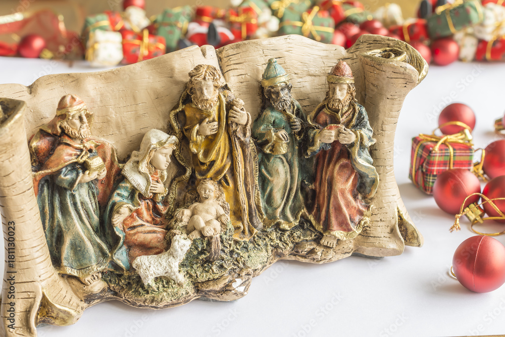 Christmas ornament, Birth of Jesus in the manger