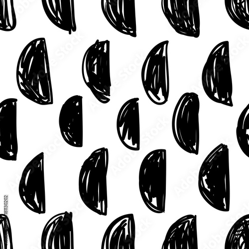 Scandinavian monochrome primitive minimalistic tribal vector background. Seamless black and white pattern. Perfect for wallpapers, pattern fill, web page backgrounds, surface textures, textile
