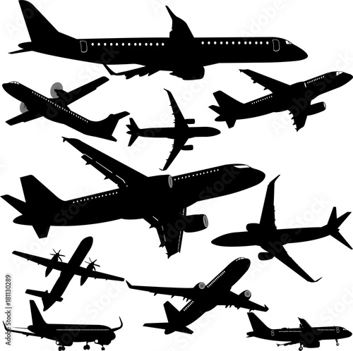 Airplane silhouette collection - vector