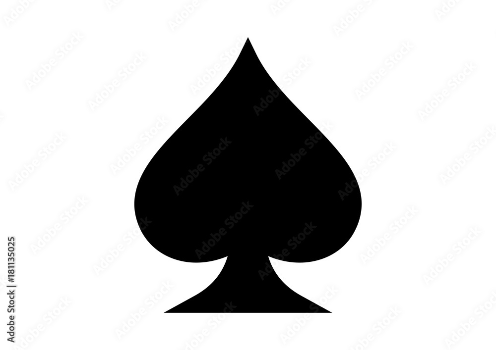 Black Spade Ace Playing Cards Illustration Logo Silhouette Stock Vector |  Adobe Stock