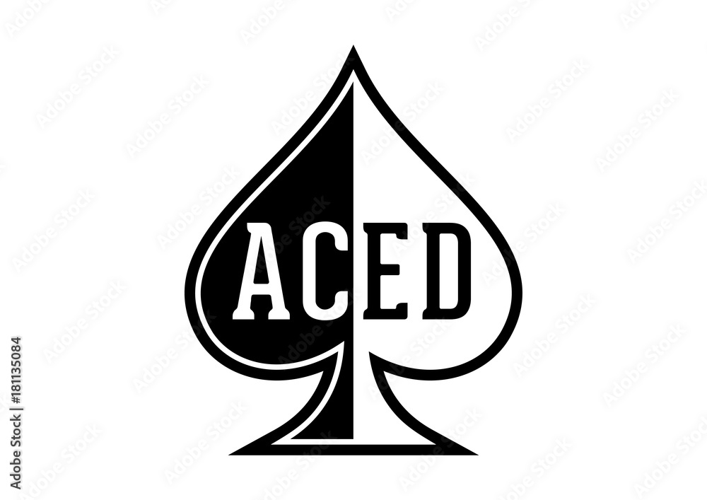 Simple Black and White Spade Ace Poker Casino Illustration Aced Logo SIlhouette Simple Black and White Spade Ace Poker Casino Illustration Aced Logo SIlhouette